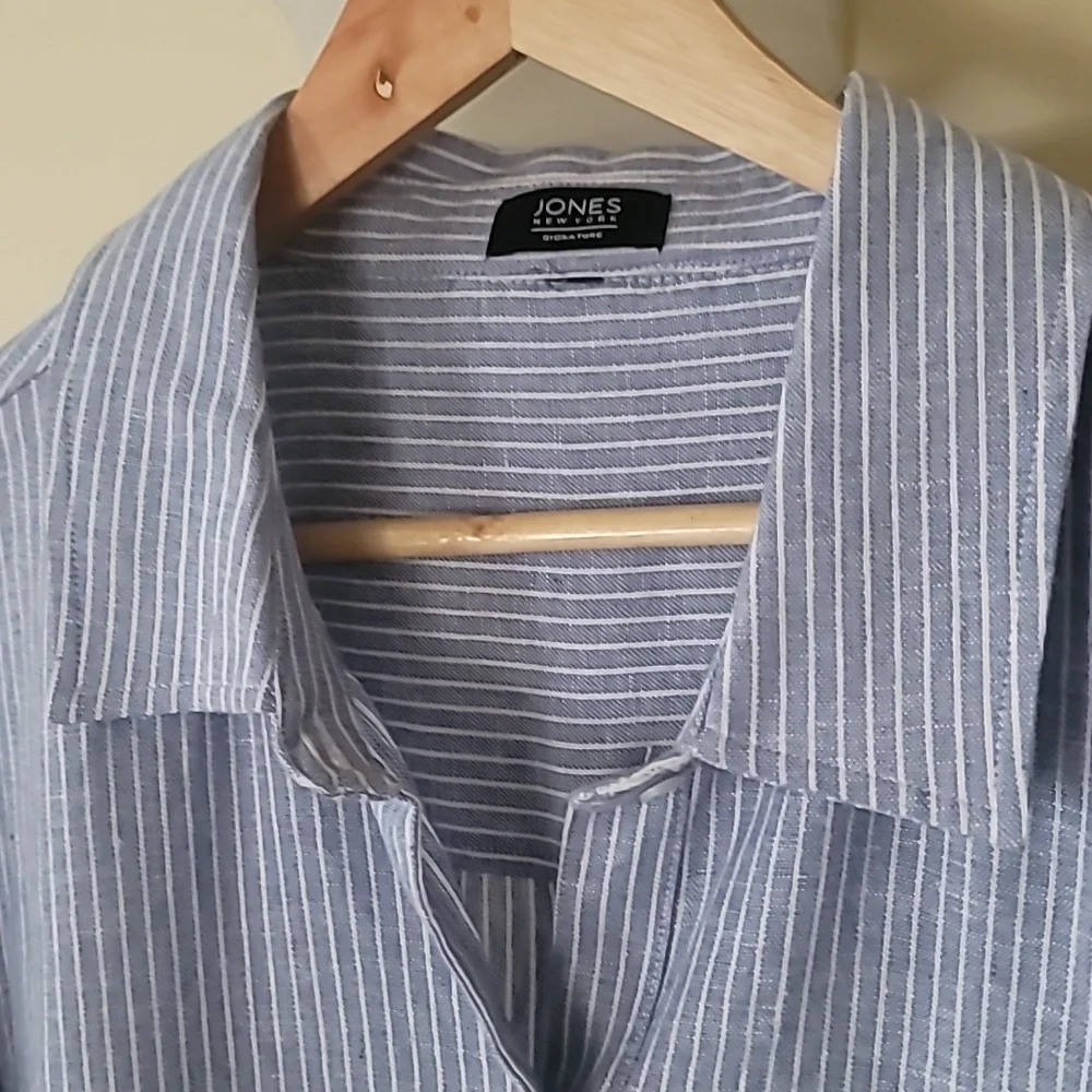 Jones NY Signature Long  Tunic Shirt Dress 60% Linen Plus SZ 3XLT - Picture 3 of 16